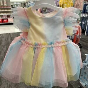 Pastel Rainbow Tulle Kids Dress